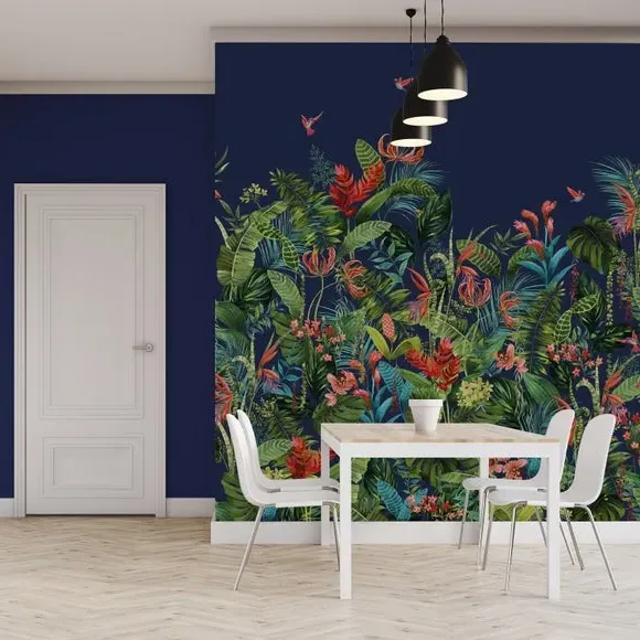 Botanical Wall Mural - Navy