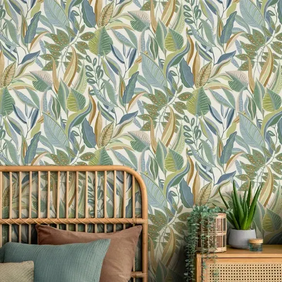 Botanical Wallpaper with Highlights - Lilypad