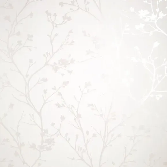 Botanical Wallpaper with Metallic Highlights - Natural
