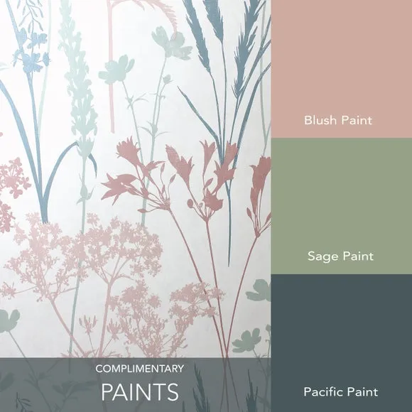 Botanical Wallpaper with Mica - Pink