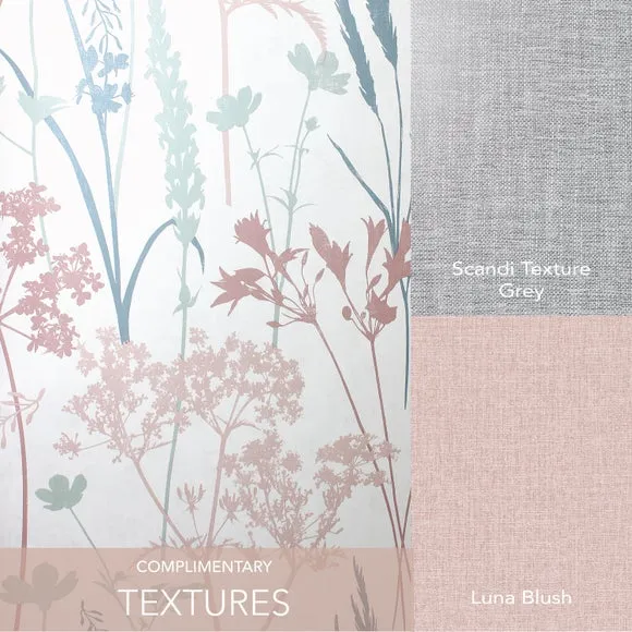 Botanical Wallpaper with Mica - Pink