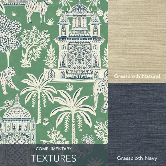 Botanical Wallpaper with Pearlescent - Green