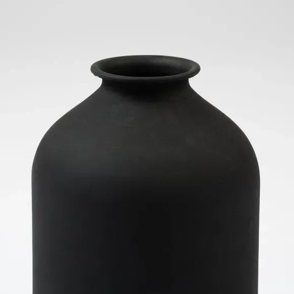 Bottle Vase - Black, Metal