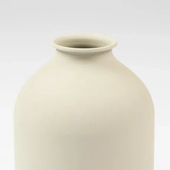 Bottle Vase - Cream, Metal