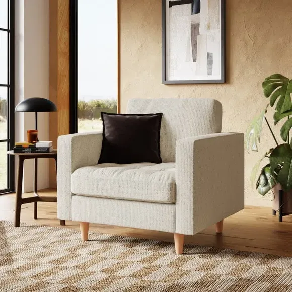 Boucle Armchair - Ivory, Fabric image