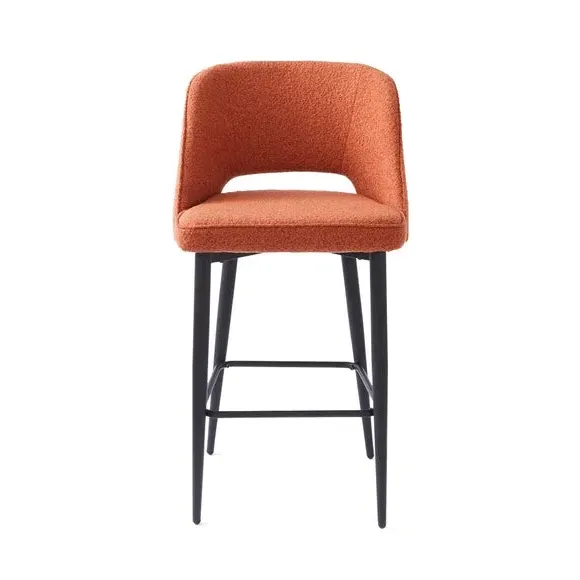 Boucle Bar Stool - Orange, Fabric