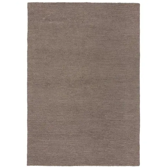 Boucle Rug with Textured Pile - Grey, Wool