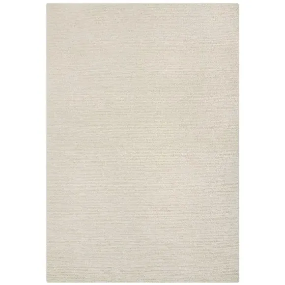 Boucle Rug with Textured Pile - Ivory, Wool