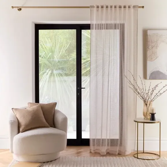 Boucle Voile Panel with Multiway Header - Caramel