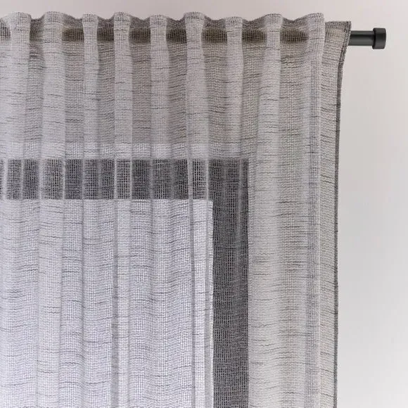 Boucle Voile Panel with Multiway Header - Grey