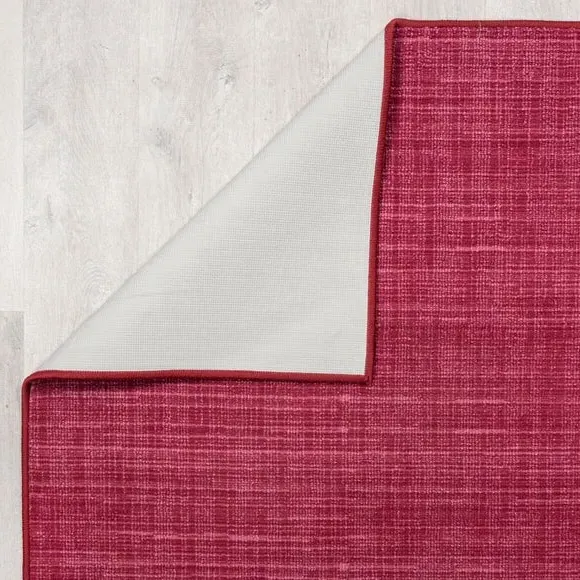 Boucle Washable Rug - Burgundy