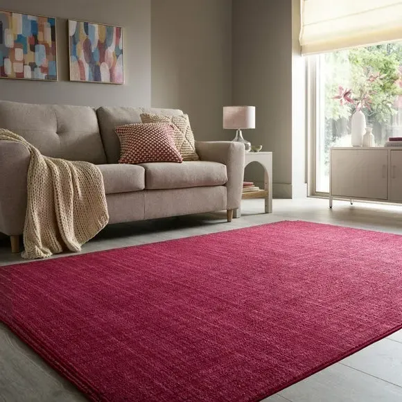 Boucle Washable Rug - Burgundy image