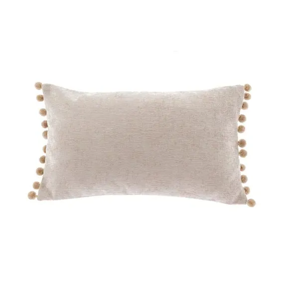 Boudoir Cushion with Pom-Pom - Cream, Chenille image