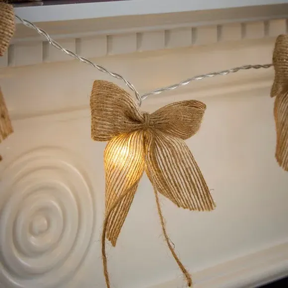 Bow String Lights - Natural, Jute