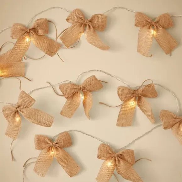 Bow String Lights - Natural, Jute