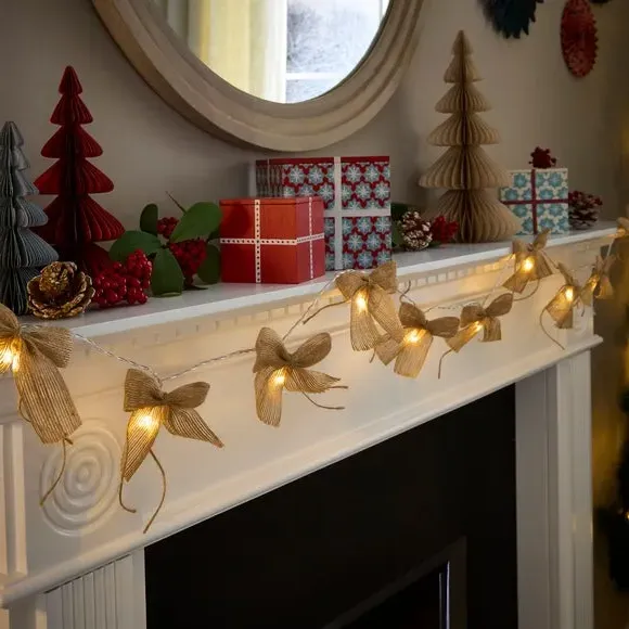Bow String Lights - Natural, Jute image
