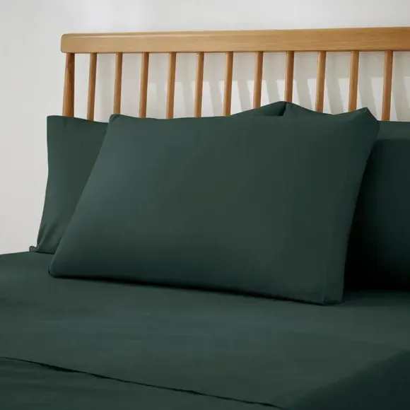 Box Pillowcase - Bottle Green, Cotton