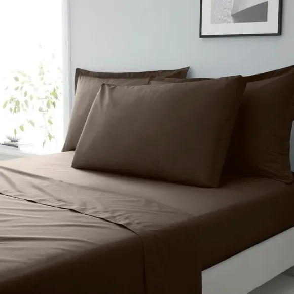 Box Pillowcase - Chocolate, Cotton
