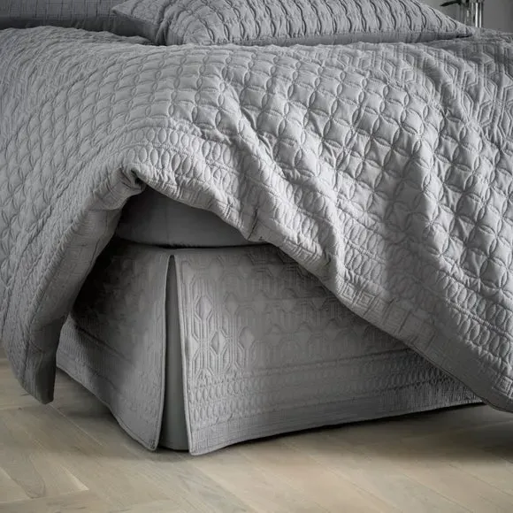 Box Pleat Bed Valance - Grey, Polyester image