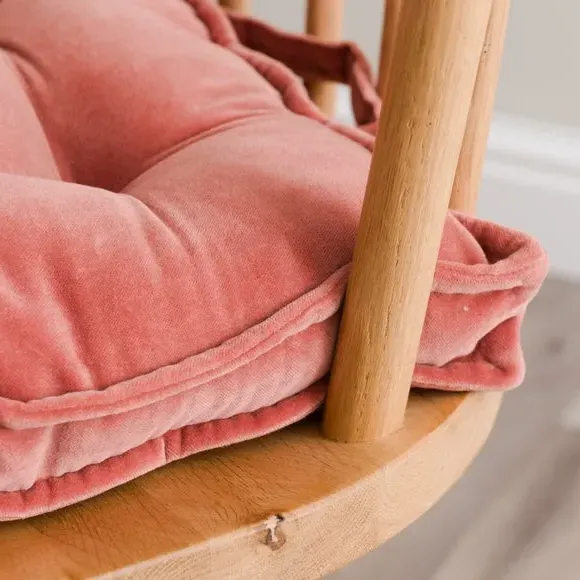 Box Seat Pad with Oxford Edge - Rosewood, Velvet