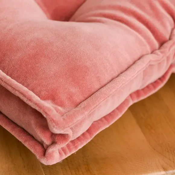 Box Seat Pad with Oxford Edge - Rosewood, Velvet