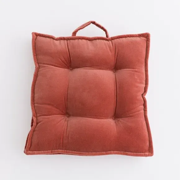 Box Seat Pad with Oxford Edge - Rosewood, Velvet