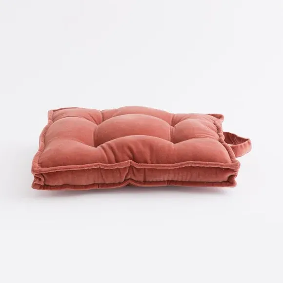 Box Seat Pad with Oxford Edge - Rosewood, Velvet