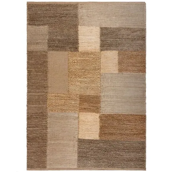 Braided Patchwork Rug - Natural, Jute