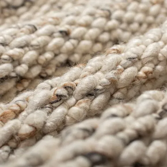 Braided Rug with Flatweave - Multicoloured, Wool