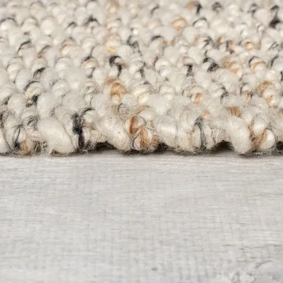 Braided Rug with Flatweave - Multicoloured, Wool