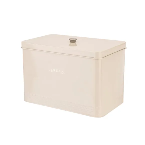 Bread Bin with Embossed Design - Cream