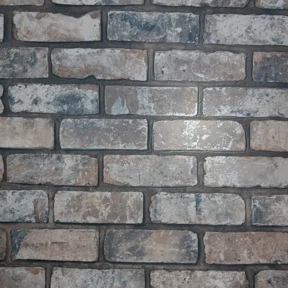 Brick Pattern Wallpaper - Grey, Matte Finish