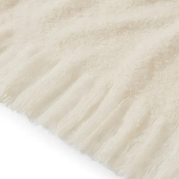 Brushed Throw Blanket - Ivory, Boucle