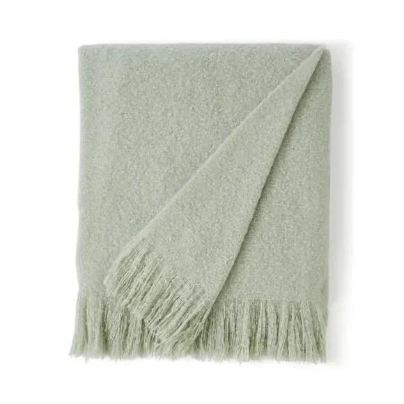 Brushed Throw Blanket - Sage, Boucle