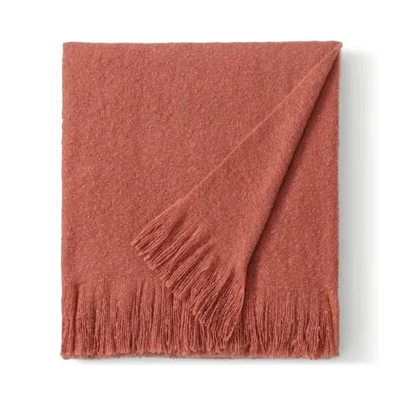 Brushed Throw Blanket - Terracotta, Boucle