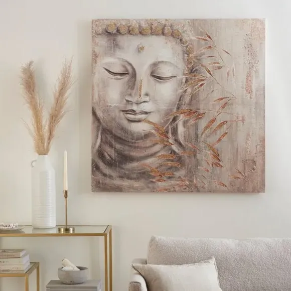 Buddha Canvas Print Abstract - Gold, MDF image