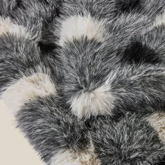 Buffalo Check Throw Blanket - Black, Faux Fur