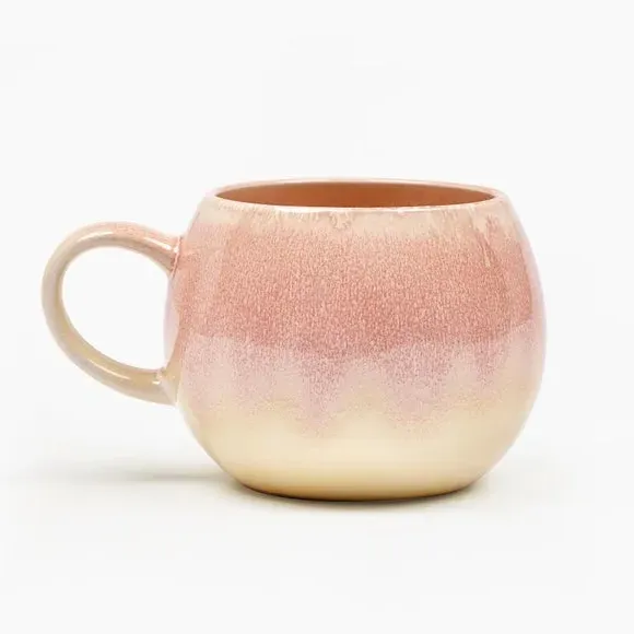 Bulb Shaped Mug with Ombre Glaze - Pink, Ceramic