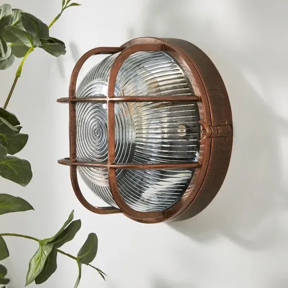 Bulkhead Wall Light Industrial Style - Brown