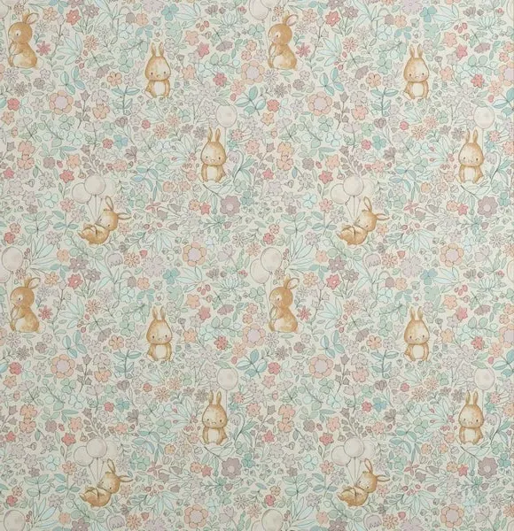 Bunny Pattern Wallpaper - Pink, Paper