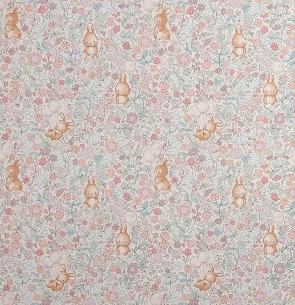 Bunny Pattern Wallpaper - Pink, Paper