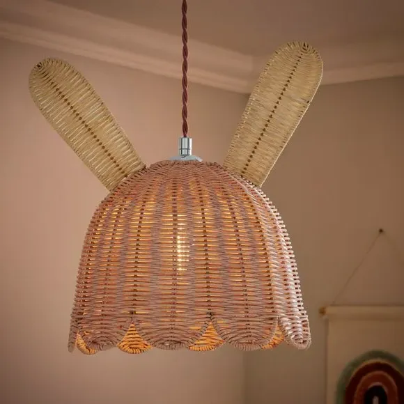 Bunny Pendant Shade Easy Fit - Apricot, Rattan