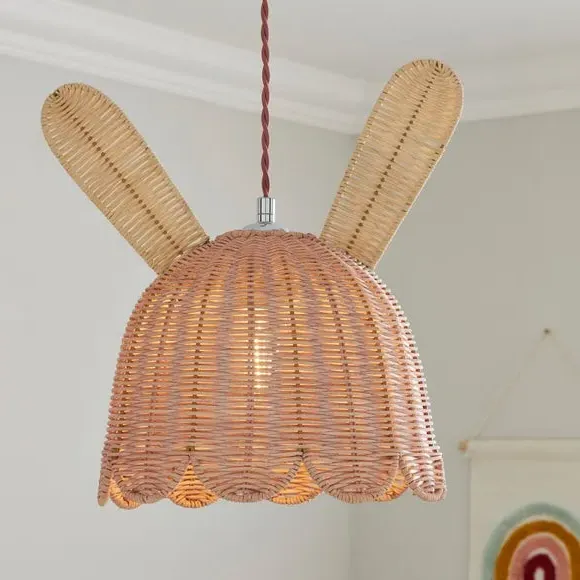 Bunny Pendant Shade Easy Fit - Apricot, Rattan image