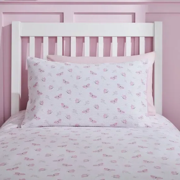 Butterfly Duvet Cover Set - Pink, Cotton