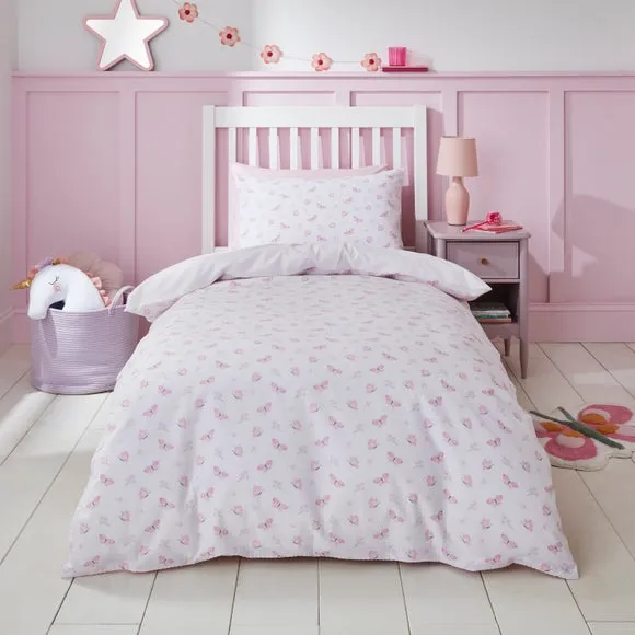 Butterfly Duvet Cover Set - Pink, Cotton image