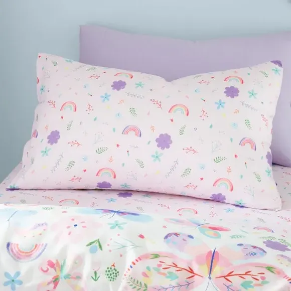 Butterfly Duvet Cover Set - Pink, Polycotton