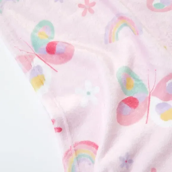 Butterfly Fleece Blanket - Pink