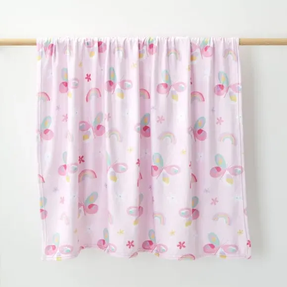 Butterfly Fleece Blanket - Pink image