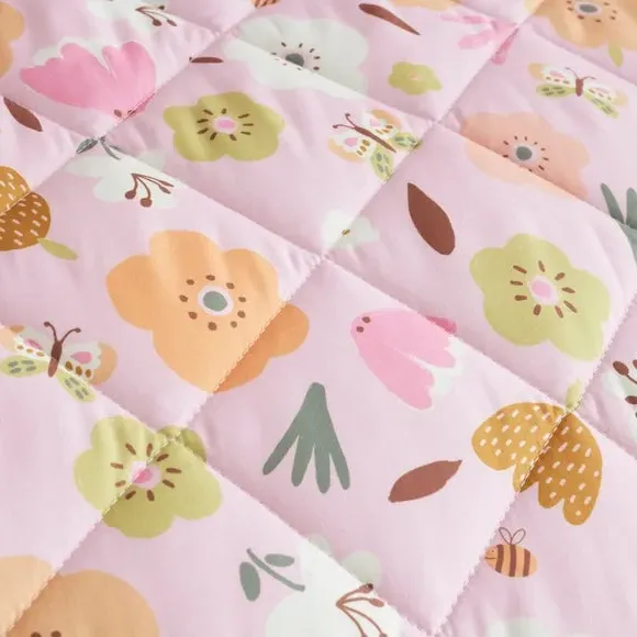 Butterfly Floral Bedspread - Pink