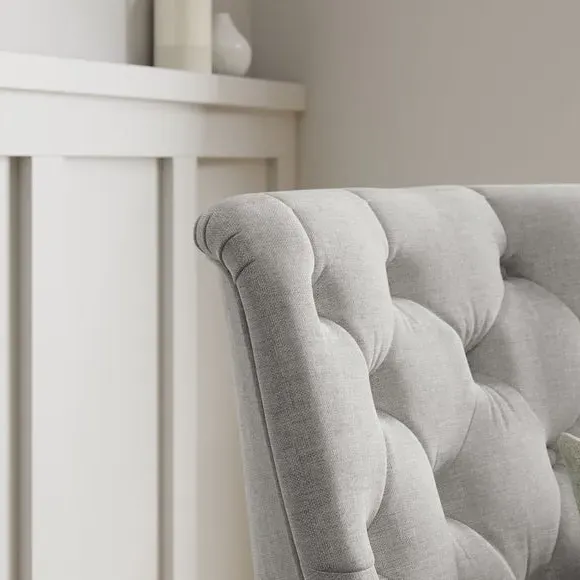 Button Back Accent Chair - Grey, Fabric